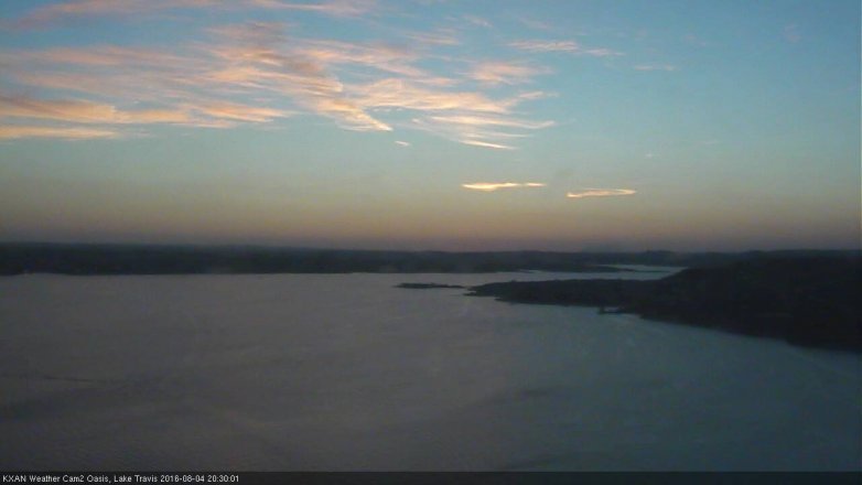 Lake Travis webcam, August 4, 2016 8:00 PM CT