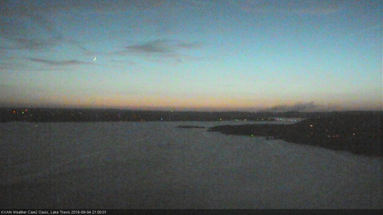 Lake Travis webcam, August 4, 2016 8:05 PM CT