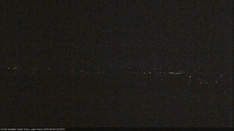 Lake Travis webcam, August 4, 2016 9:40 PM CT
