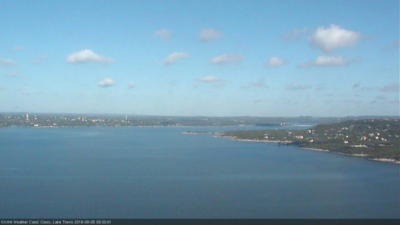 Lake Travis webcam, August 5, 2016 9:00 AM CT