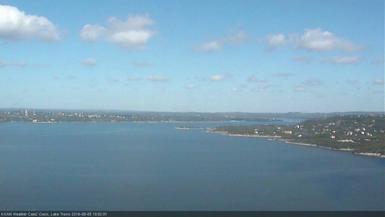 Lake Travis webcam, August 5, 2016 9:25 AM CT