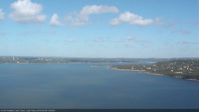 Lake Travis webcam, August 5, 2016 9:30 AM CT
