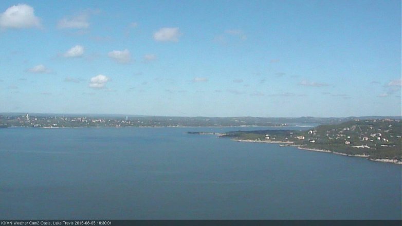 Lake Travis webcam, August 5, 2016 9:35 AM CT