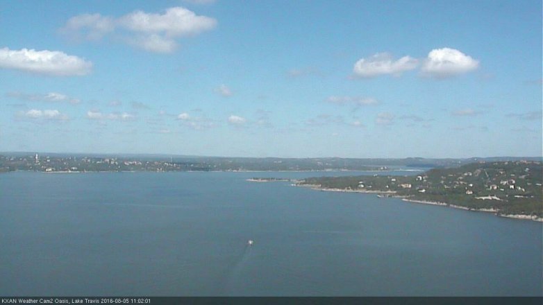 Lake Travis webcam, August 5, 2016 10:05 AM CT