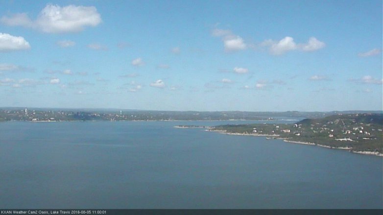 Lake Travis webcam, August 5, 2016 10:20 AM CT
