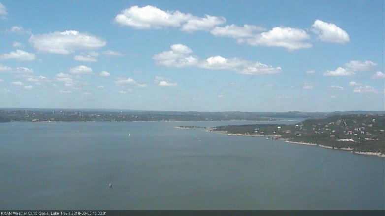 Lake Travis webcam, August 5, 2016 12:25 PM CT