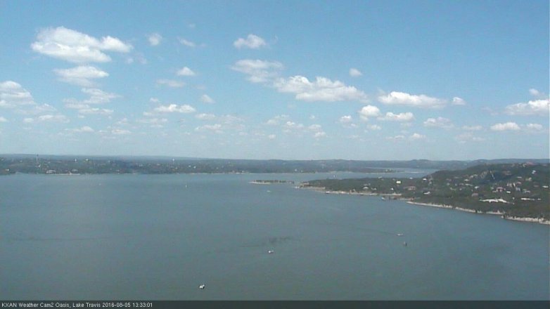 Lake Travis webcam, August 5, 2016 1:00 PM CT