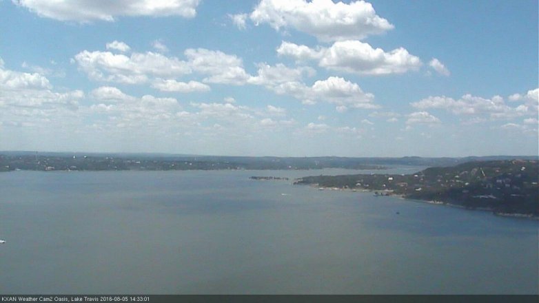 Lake Travis webcam, August 5, 2016 1:55 PM CT