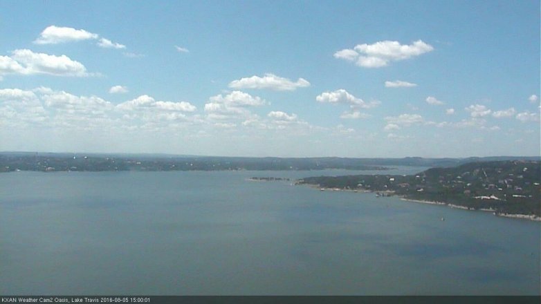 Lake Travis webcam, August 5, 2016 2:05 PM CT
