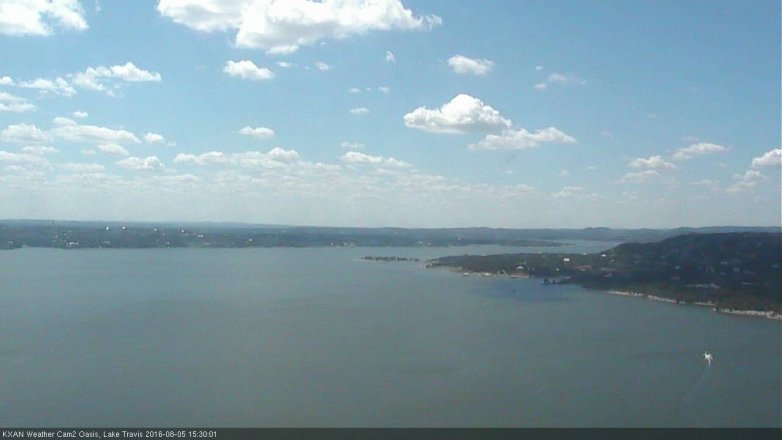 Lake Travis webcam, August 5, 2016 3:00 PM CT