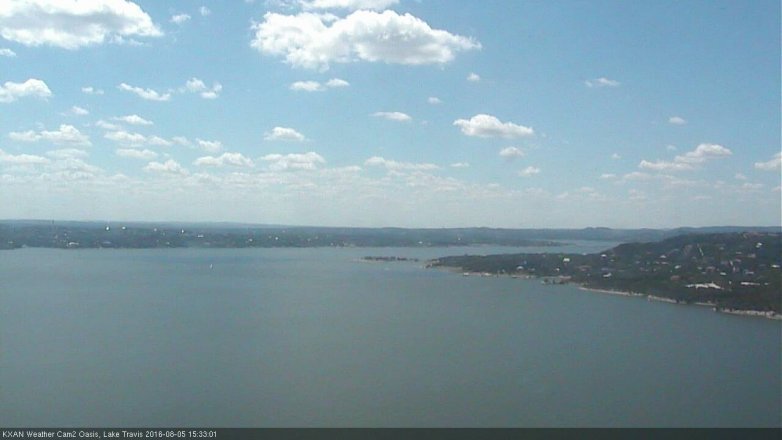 Lake Travis webcam, August 5, 2016 3:05 PM CT