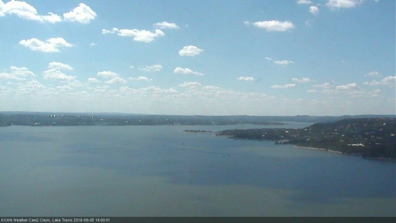 Lake Travis webcam, August 5, 2016 3:25 PM CT