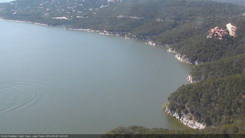 Lake Travis webcam, August 5, 2016 3:55 PM CT