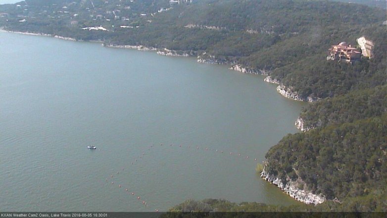 Lake Travis webcam, August 5, 2016 4:00 PM CT