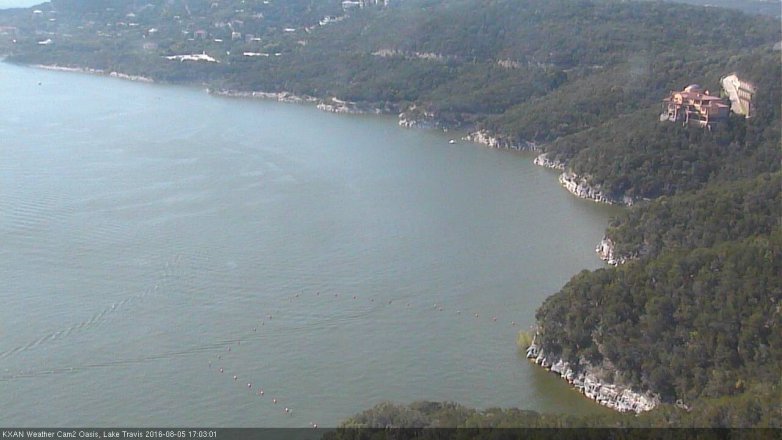 Lake Travis webcam, August 5, 2016 4:20 PM CT