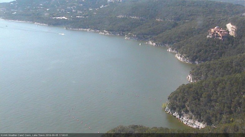 Lake Travis webcam, August 5, 2016 4:25 PM CT