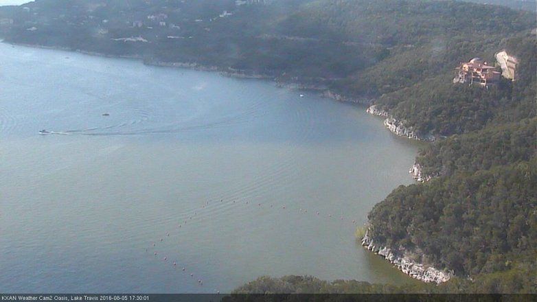 Lake Travis webcam, August 5, 2016 4:35 PM CT