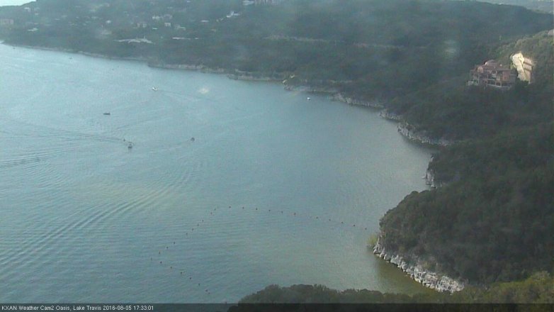 Lake Travis webcam, August 5, 2016 5:05 PM CT