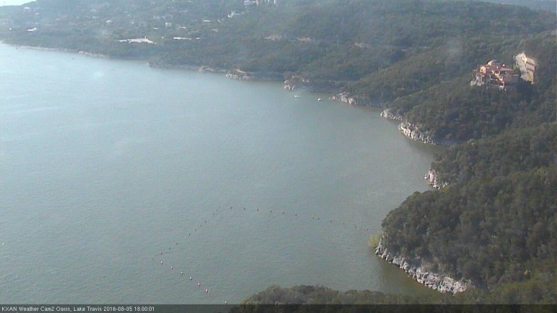 Lake Travis webcam, August 5, 2016 5:25 PM CT