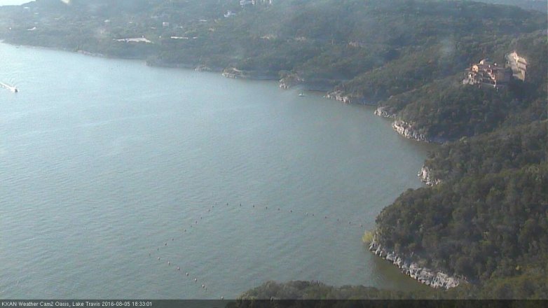 Lake Travis webcam, August 5, 2016 6:05 PM CT