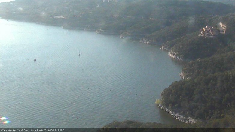 Lake Travis webcam, August 5, 2016 6:30 PM CT