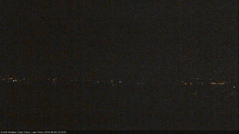 Lake Travis webcam, August 5, 2016 10:00 PM CT