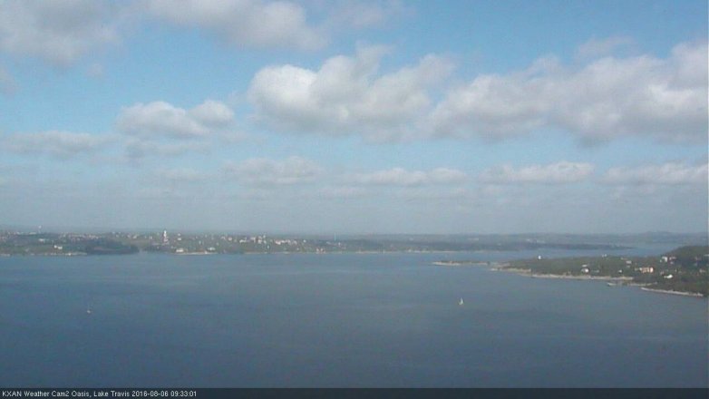 Lake Travis webcam, August 6, 2016 9:00 AM CT