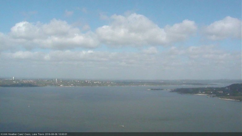 Lake Travis webcam, August 6, 2016 9:10 AM CT