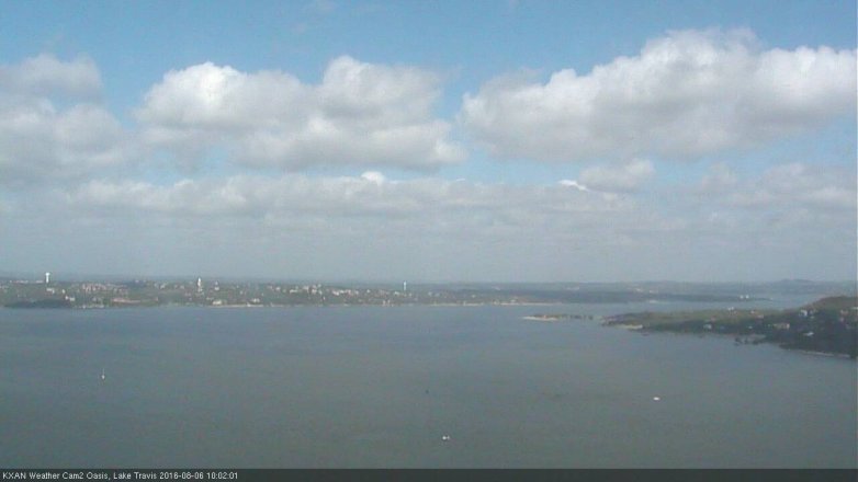 Lake Travis webcam, August 6, 2016 9:20 AM CT