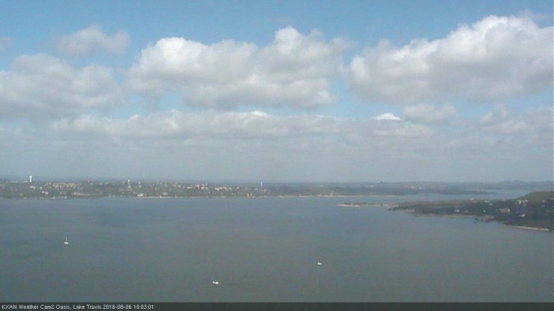 Lake Travis webcam, August 6, 2016 9:25 AM CT