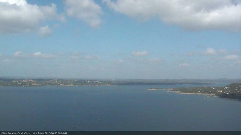 Lake Travis webcam, August 6, 2016 9:55 AM CT