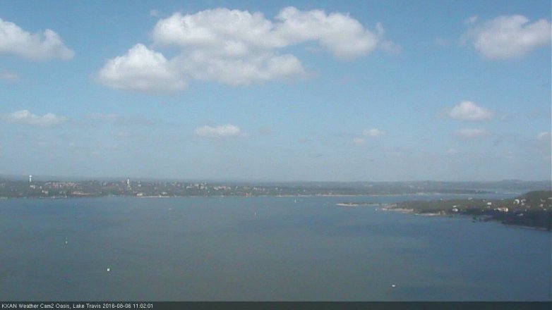 Lake Travis webcam, August 6, 2016 10:30 AM CT