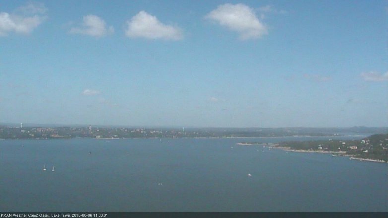 Lake Travis webcam, August 6, 2016 10:40 AM CT