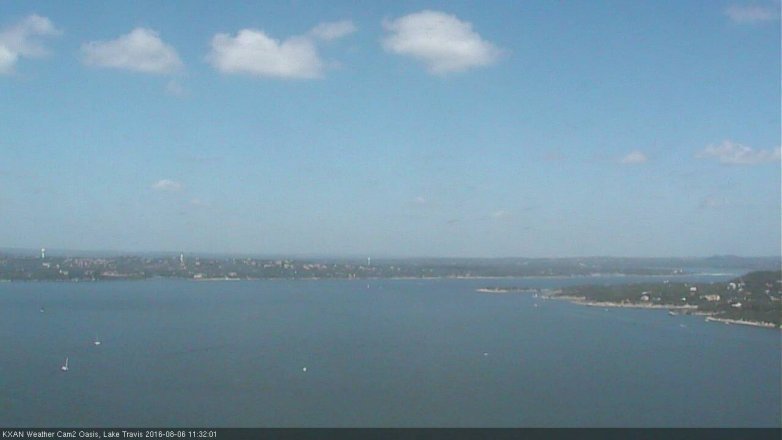 Lake Travis webcam, August 6, 2016 10:45 AM CT