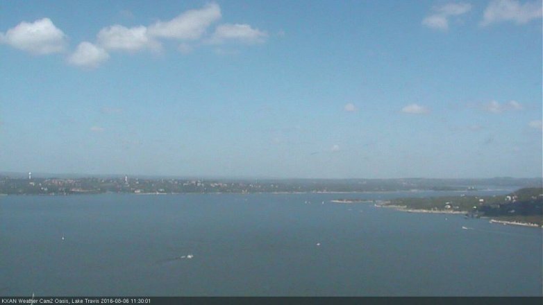Lake Travis webcam, August 6, 2016 11:00 AM CT