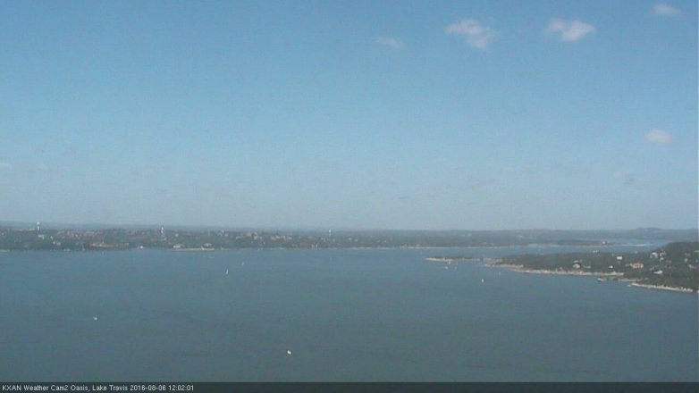 Lake Travis webcam, August 6, 2016 11:15 AM CT