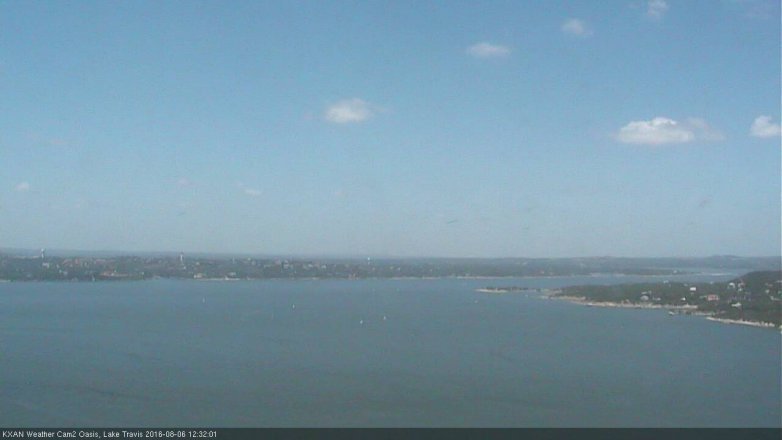 Lake Travis webcam, August 6, 2016 11:40 AM CT