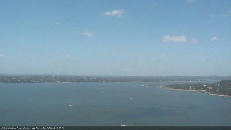 Lake Travis webcam, August 6, 2016 11:50 AM CT