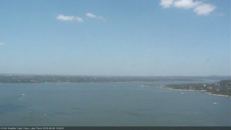 Lake Travis webcam, August 6, 2016 12:05 PM CT