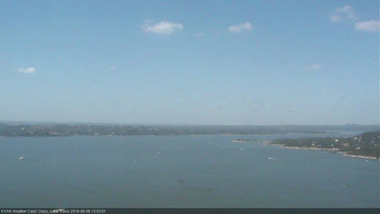 Lake Travis webcam, August 6, 2016 12:20 PM CT