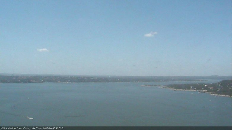 Lake Travis webcam, August 6, 2016 12:45 PM CT