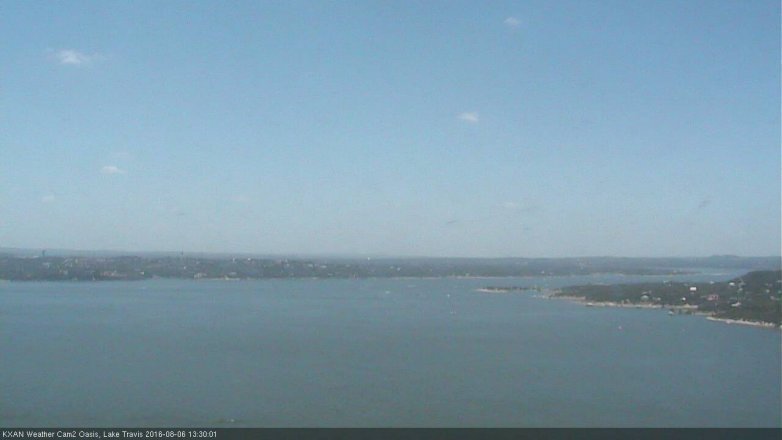 Lake Travis webcam, August 6, 2016 1:00 PM CT