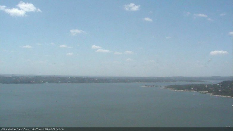 Lake Travis webcam, August 6, 2016 1:50 PM CT