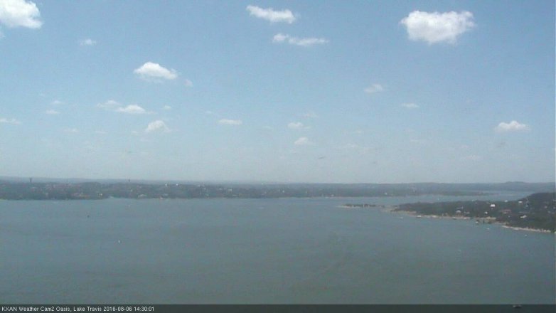 Lake Travis webcam, August 6, 2016 2:00 PM CT