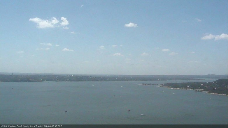 Lake Travis webcam, August 6, 2016 2:15 PM CT