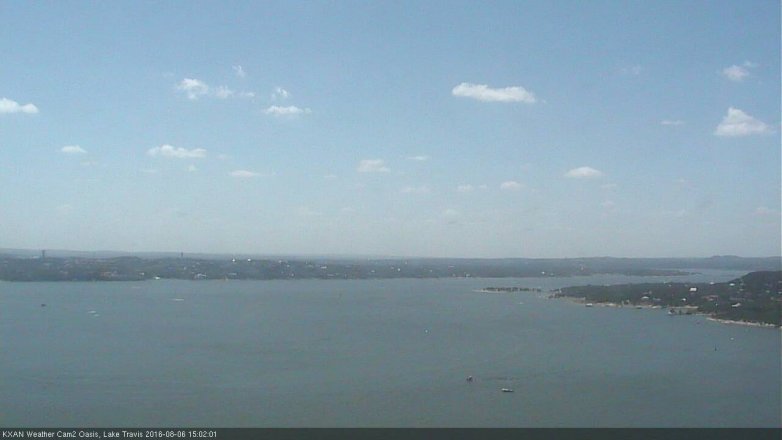 Lake Travis webcam, August 6, 2016 2:20 PM CT