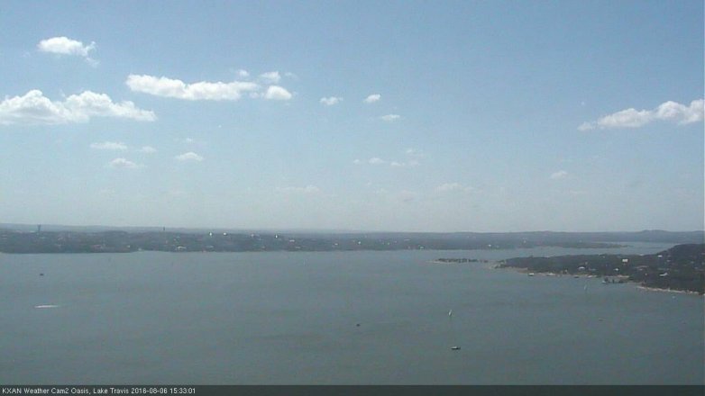 Lake Travis webcam, August 6, 2016 3:00 PM CT