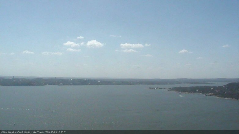 Lake Travis webcam, August 6, 2016 3:30 PM CT