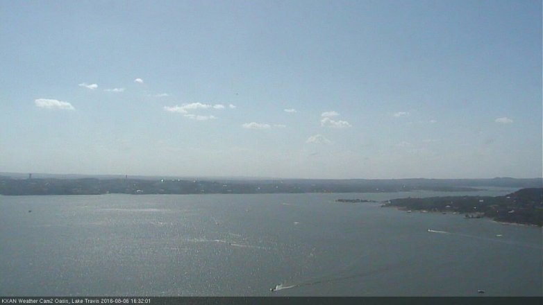 Lake Travis webcam, August 6, 2016 3:50 PM CT