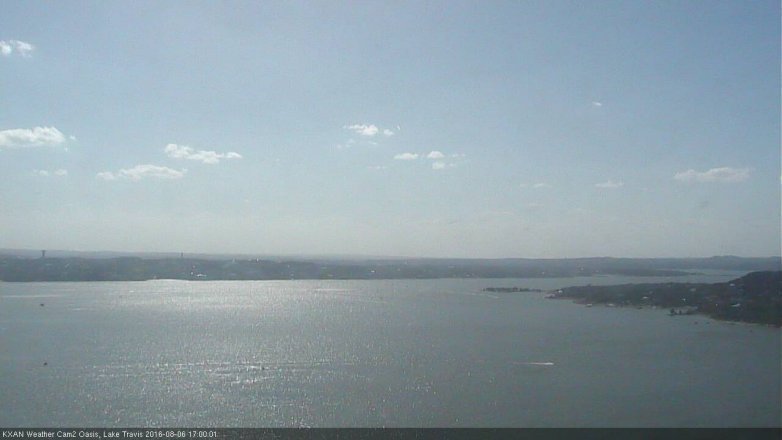 Lake Travis webcam, August 6, 2016 4:25 PM CT